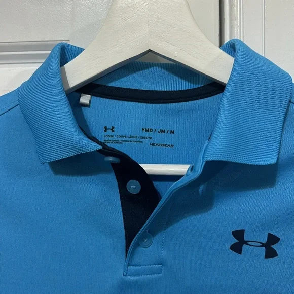 Under Armour boys polo shirt, Size Medium, blue - Picture 2 of 3
